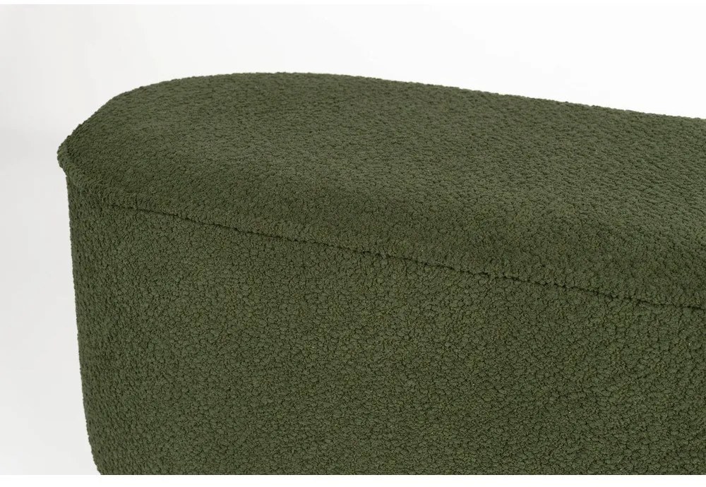 Panchina verde con rivestimento in bouclé Marcos – White Label