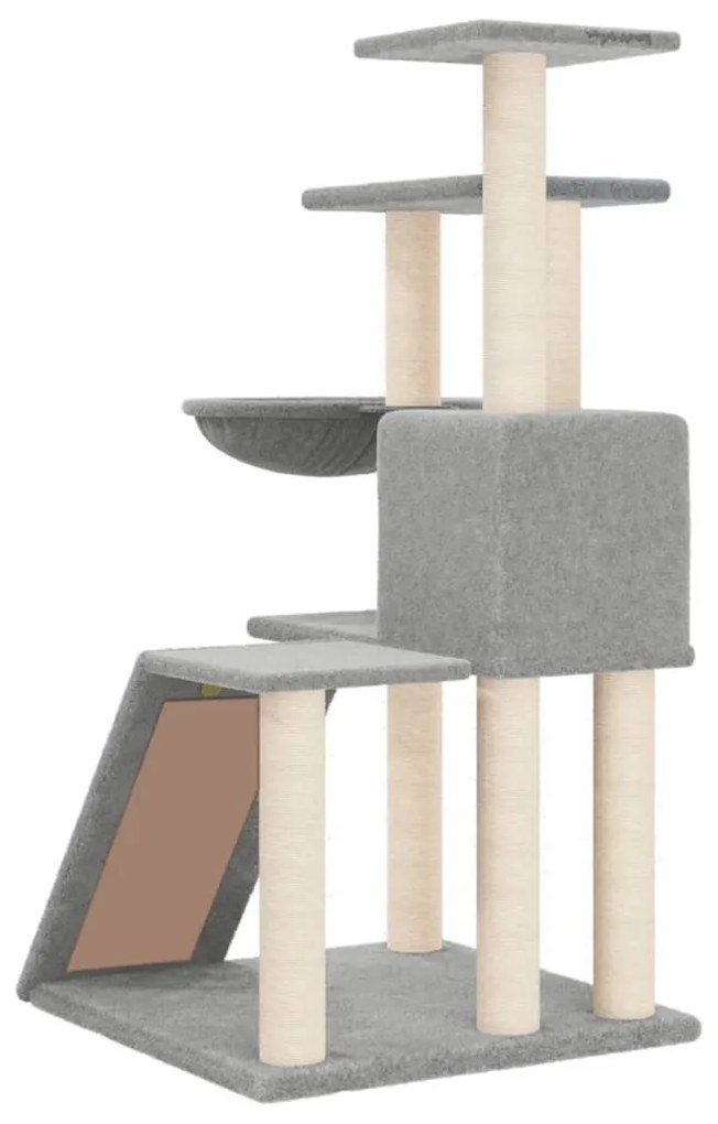 Albero per gatti con tiragraffi in sisal grigio chiaro 94 cm