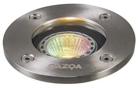Faretto da incasso a terra Smart Acciaio Inossidabile con WiFi GU10 IP65 - Basic Round