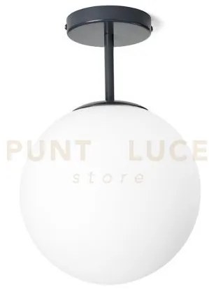 Jugen lampadario soffitto 1 luce vetro bianco montatura ottanio att...