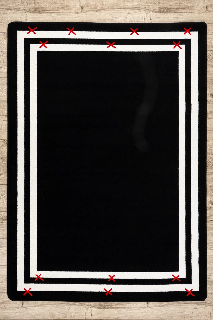 Tappeto HAMPTON Inquadrata nero - PRODOTTO DI SECONDO GRADO