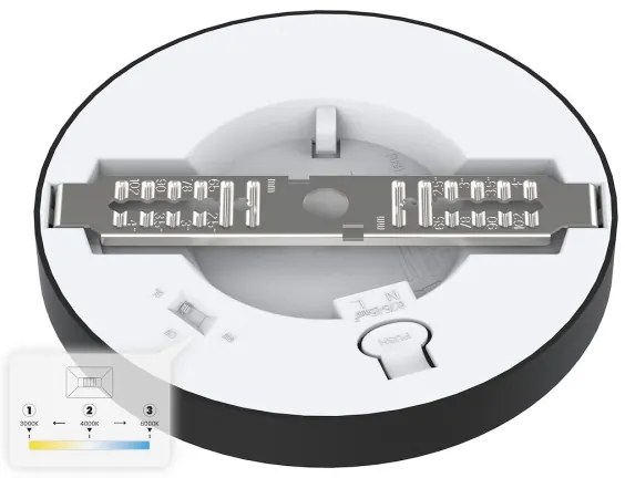 Plafoniera LED EVORA LED/6W/230V 3000/4000/6000K Ø 14 cm nera