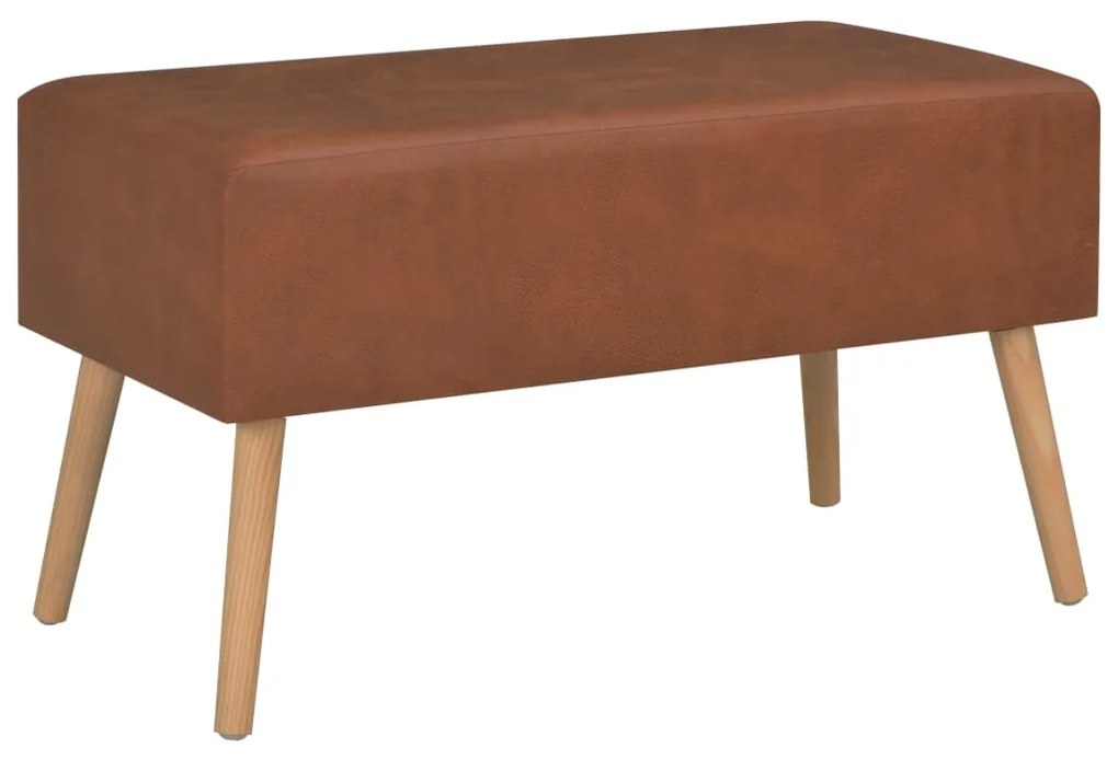 Tavolino da caffè marrone 80x40x46 cm in similpelle