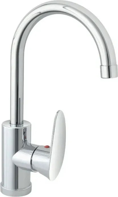 Miscelatore cucina tondo in acciaio inox con corpo orientabile