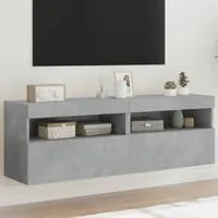 Mobili TV a Parete con Luci LED 2pz Grigio Cemento 60x30x40 cmcod mxl 86156