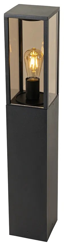 Lampada da esterno a stelo nera con vetro fumé 80 cm IP44 - Charlois