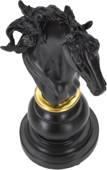 Cavallo Nero E Oro Cm 14X11X27