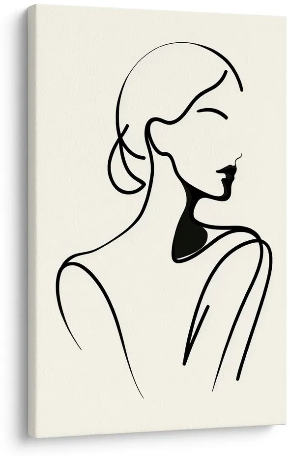 Quadro su tela – Donna in linee minimaliste