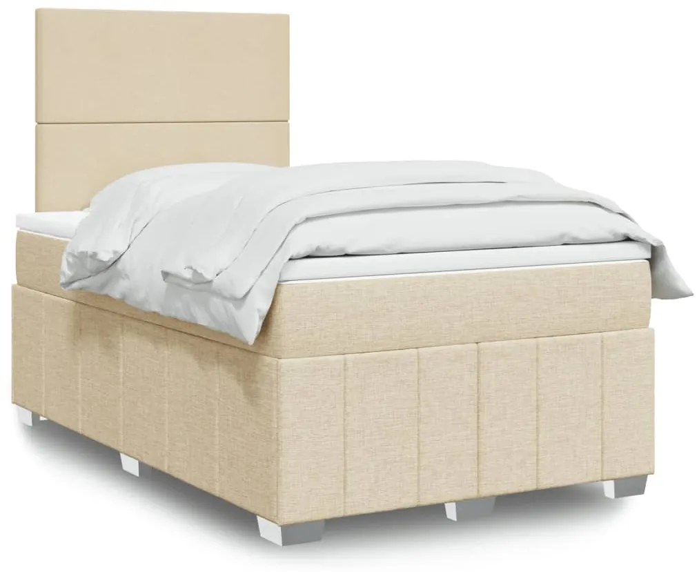 Giroletto A Molle Con Materasso Crema 120x200 Cm İn Tessuto /