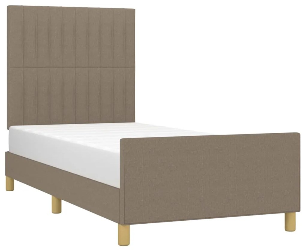Giroletto con testiera tortora 100x200 cm in tessuto