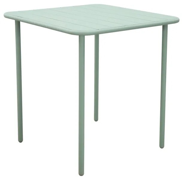 Tavolo da pranzo per giardino Cafe in acciaio con piano in alluminio verde per 4 persone 70x70cm