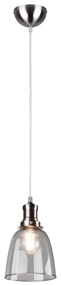 Lampadario argentato con paralume in vetro ø 14 cm Vita – Trio