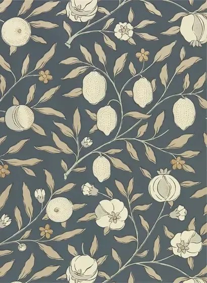 Morris & Co Carta da parati Pure Fruit - Black Ink