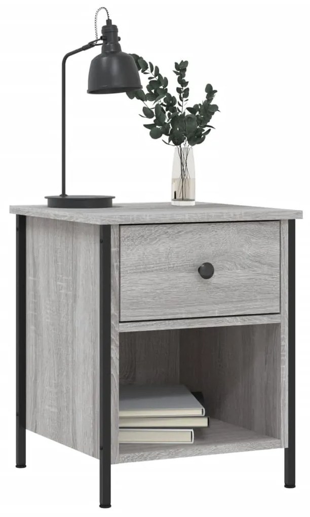 Comodini 2 pz grigio sonoma 40x42x50 cm in legno multistrato