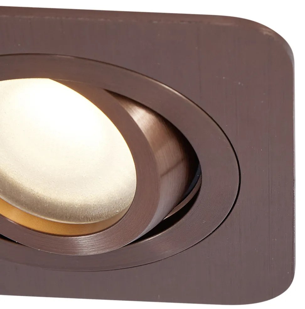 Set di 6 faretti da incasso arrotondati bronzo scuro GU10 50mm IP44 - Alberto