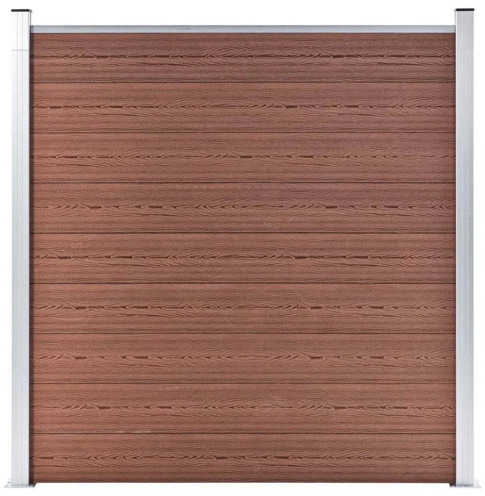 Pannelli Recinzione 4 Quadrati 1 Inclinato 792x186cm Marrone