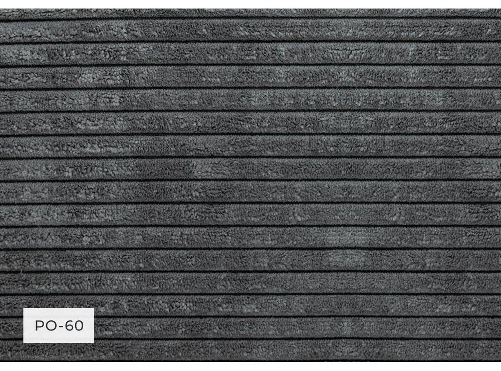 Chaise longue grigia (con penisola a destra) con rivestimento in velluto a coste Chic Charlotte – Miuform