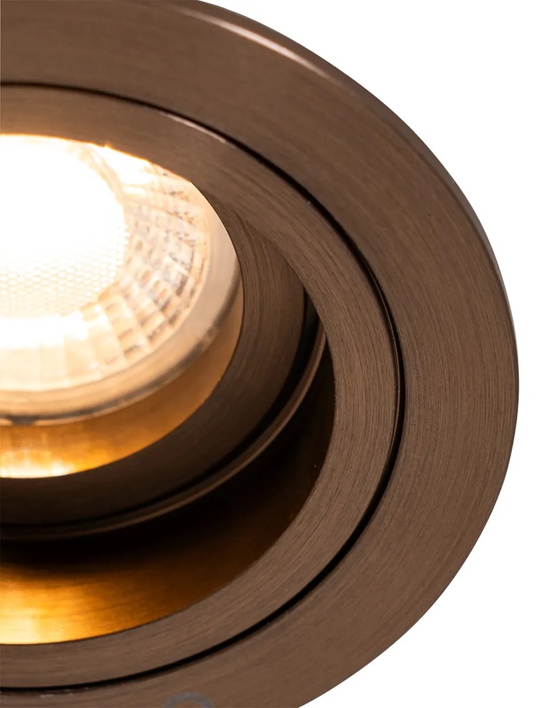 Faretto da incasso smart bronzo scuro rotondo regolabile con Wifi GU10 50mm - Chuck