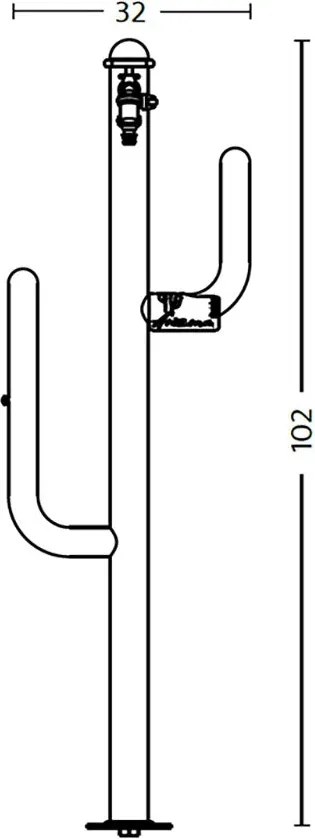 Fontana a Colonna Rubinetto Doppio in Ottone e Porta Tubo Arizona Belfer 42/ARZ Ruggine...