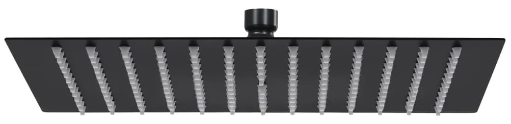 Testa Doccia A Pioggia İn Acciaio Inox 40x40 Cm Quadrata Nera /