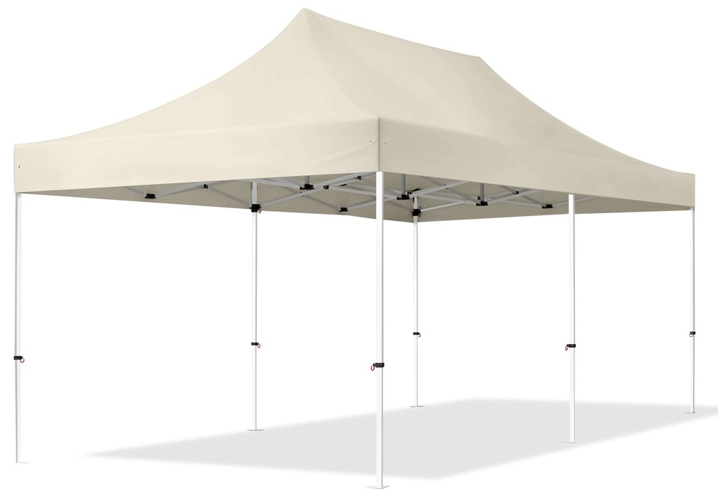 TOOLPORT 3x6m gazebo pieghevole, ECONOMY acciaio, crema - (581853)