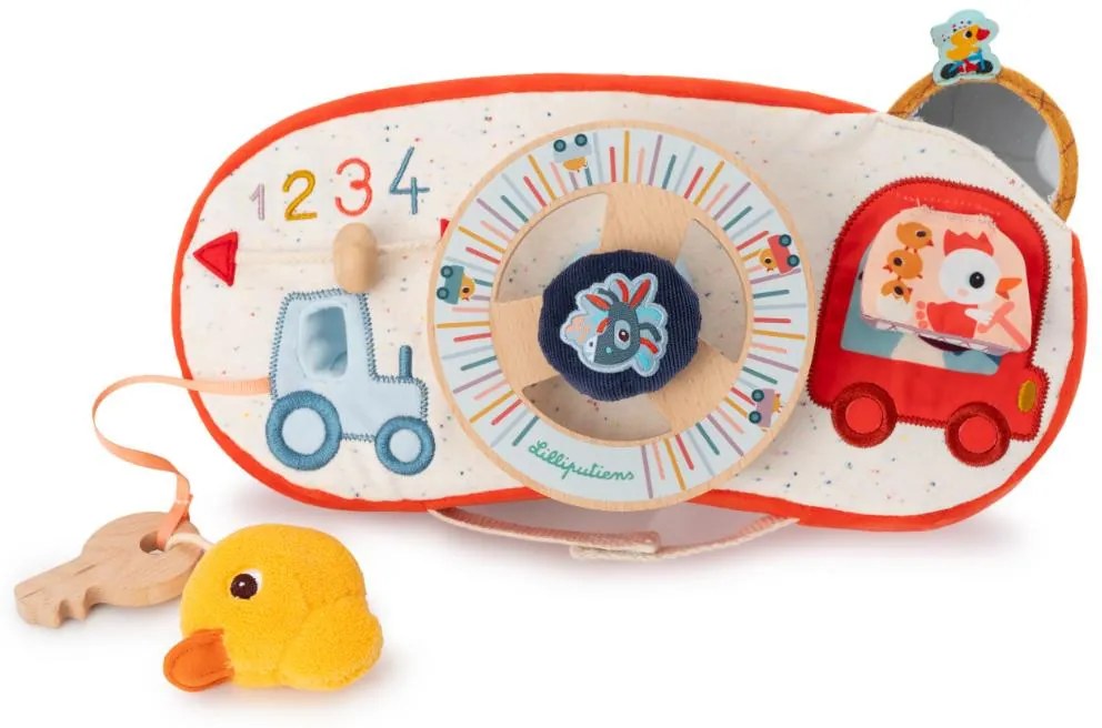 Lilliputiens - Pannello di stoffa con volante - Macchina del contadino