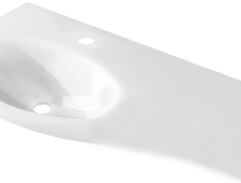 Lavabo a incasso rettangolare Sting L 104 x H 1.5 x P 52 cm in vetro bianco