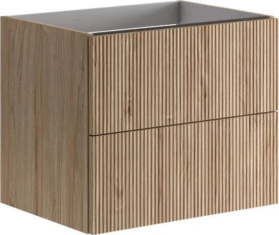 Cassettiera Opera 2 cassetti, cannettato noce naturale L59,5 H50 P45,5 cm