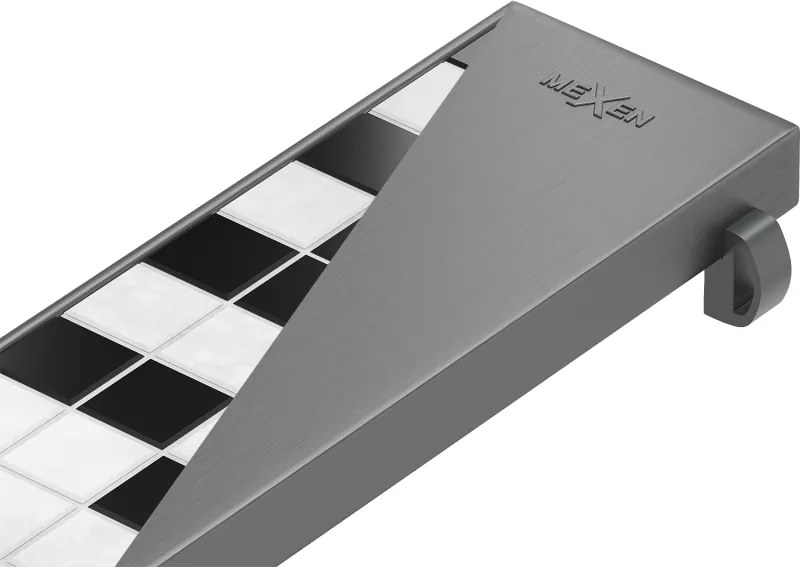 Mexen Flat M13 mascherina 2 in 1 per scarico lineare 100 cm, grigio canna di fucile spazzolato - 1E19100