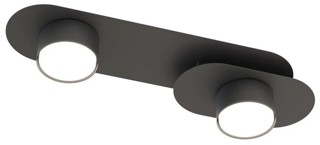 Lampada da soffitto in acciaio STILO 2 nera da interno 2xGX53