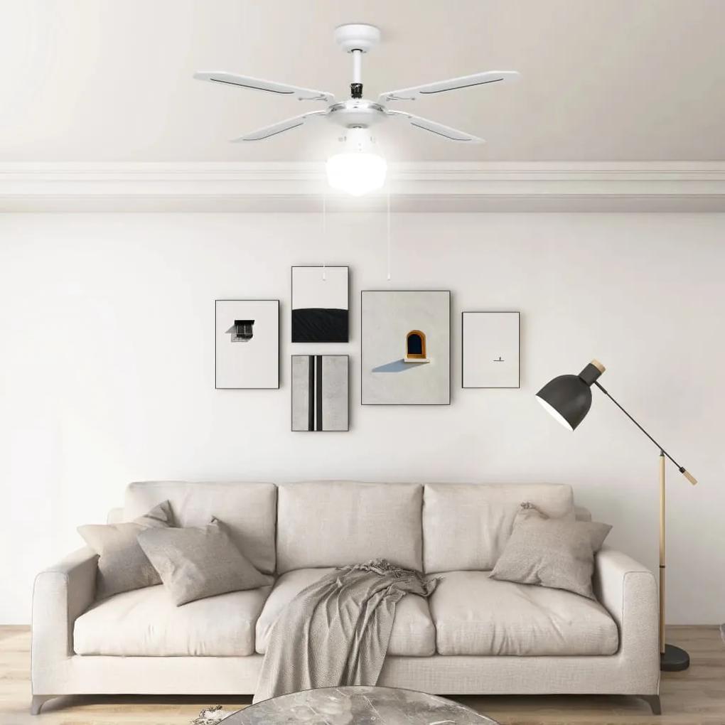 Ventilatore da Soffitto con Luce 106 cm Bianco