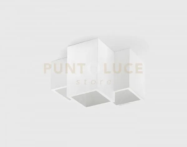 Heraea lampadario da soffitto a 3 luci in gesso bianco attacco gu10
