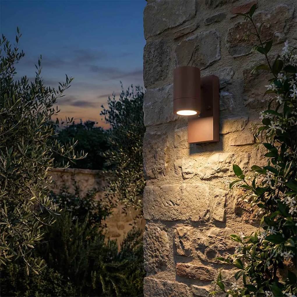 Applique GU10 con Sensore Crepuscolare IP65 per esterno - Corten
