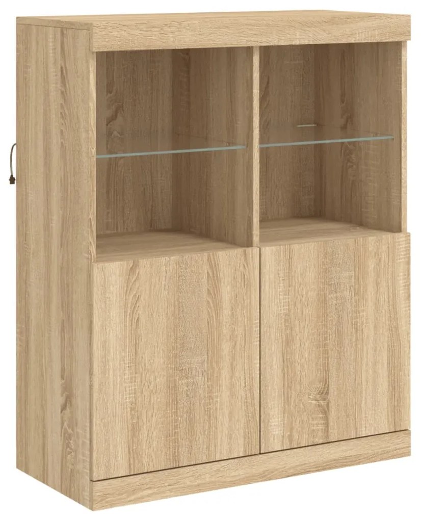 Credenza con Luci LED Rovere Sonoma 283x37x100 cm