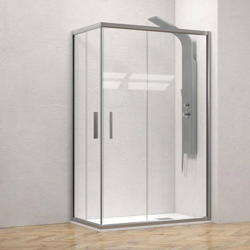 Box doccia 70x110 telaio argento opaco doppio scorrevole | KE-1000A - KAMALU