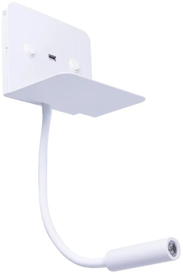 Azzardo AZ4417 - LED Lampada flessibile piccola con ripiano VERA 1xLED/5W/230V + 1xLED/6W