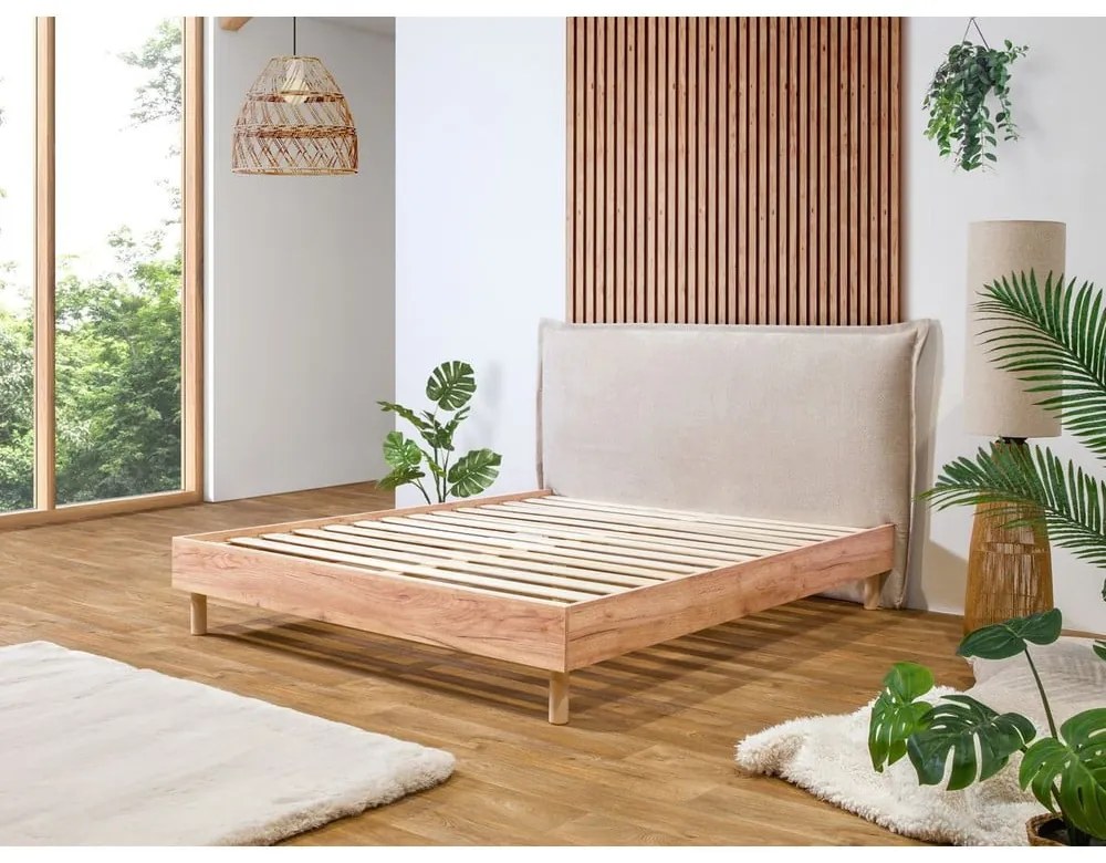 Letto matrimoniale beige/naturale con griglia 180x200 cm Charlie - Bobochic Paris