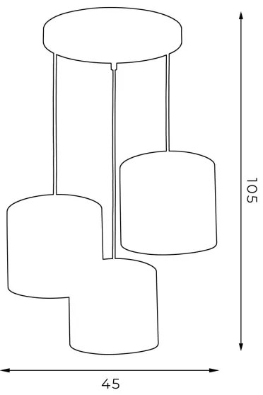 Lampadario su corda ARDEN 3xE27/60W/230V nero/oro
