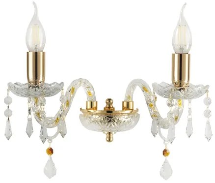 Lampada applique 35 cm in cristallo DALLAS a 2 luci ORO