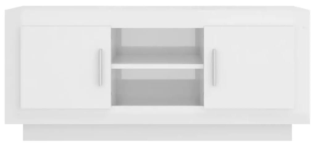 Mobile porta tv bianco lucido 102x35x45 cm in legno multistrato
