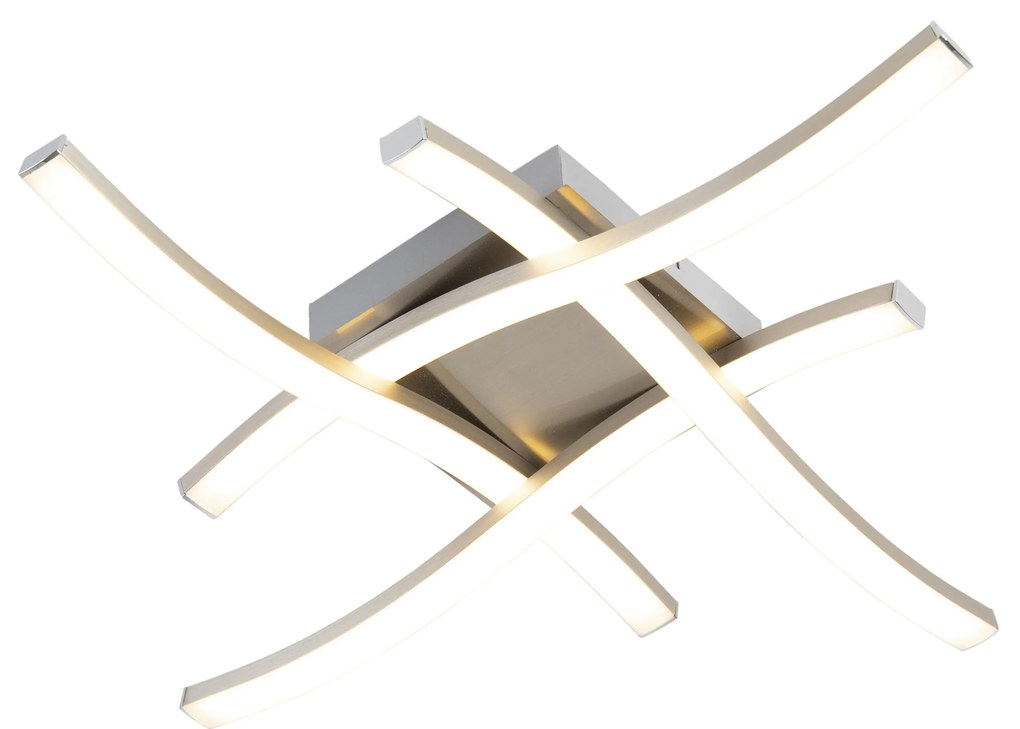 Plafoniera quadrata di design in acciaio con LED - Onda
