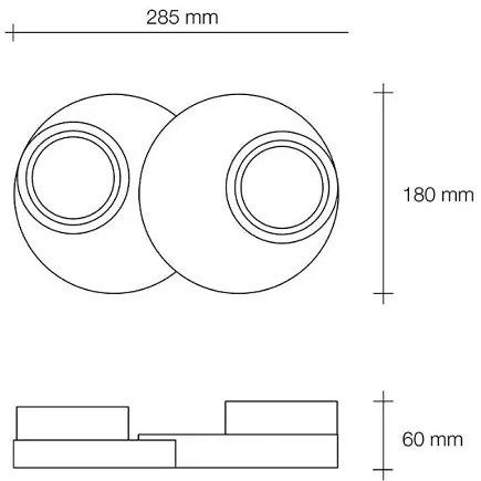 Demetra soffitto 2 luci