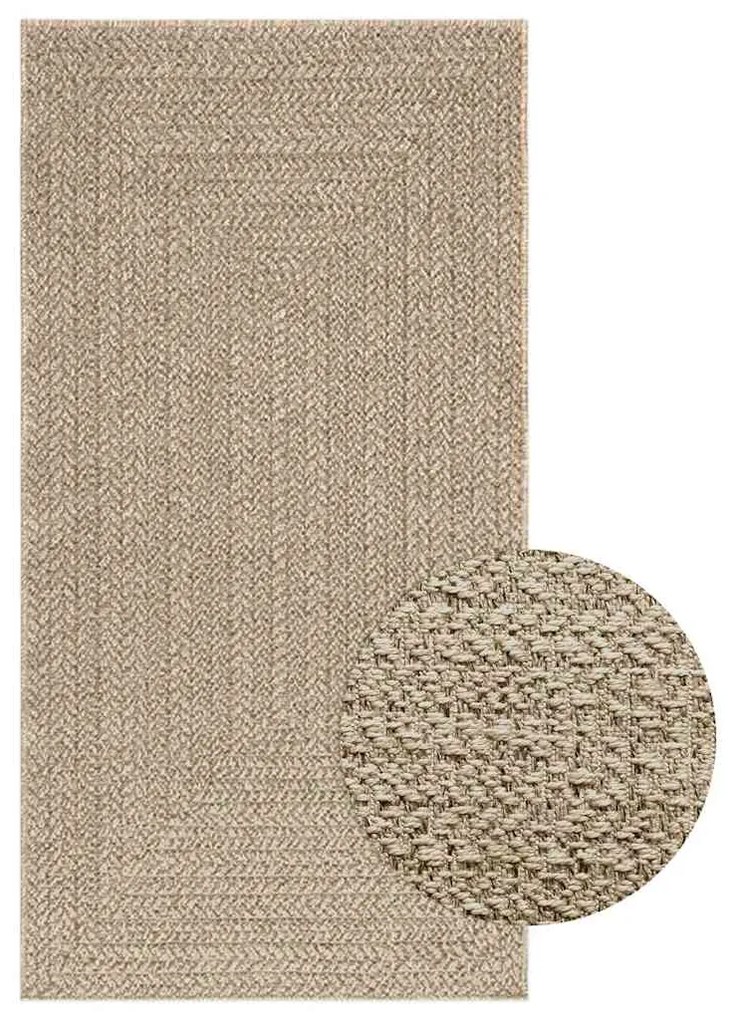Tappeto Zızur Beige 80x150 Cm Aspetto Iuta Interni Ed Esterni /