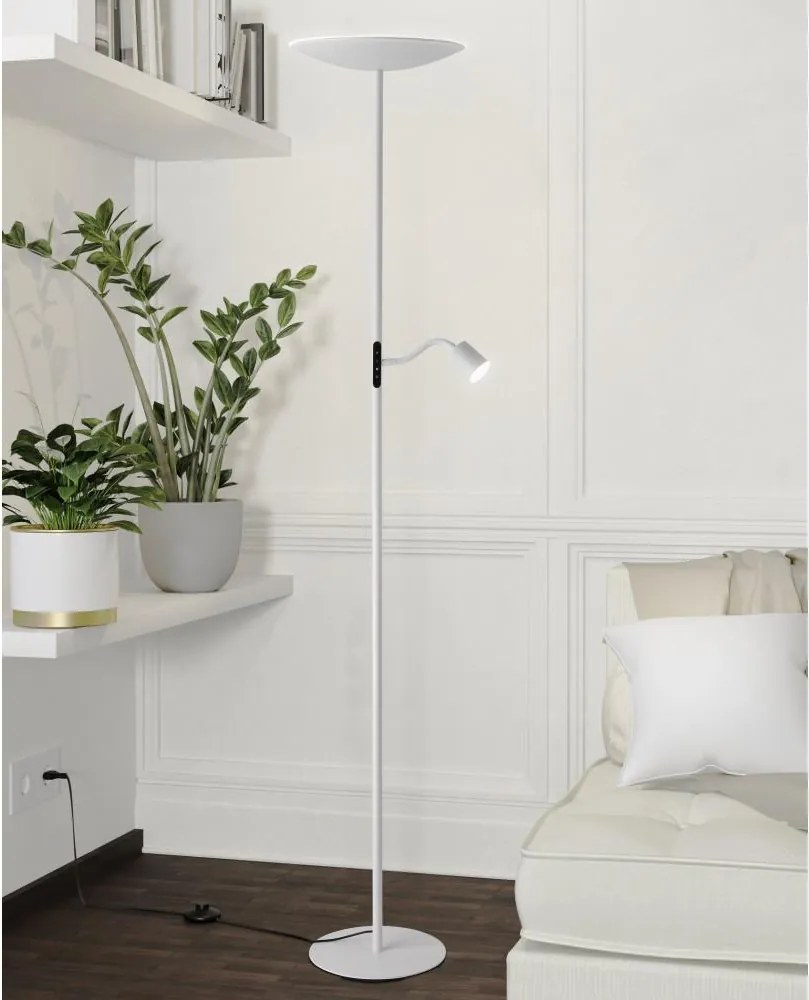 Eglo 901978 - Lampada da terra dimmerabile CONIVARINO LED/26,5W/230V +LED/4W, bianca