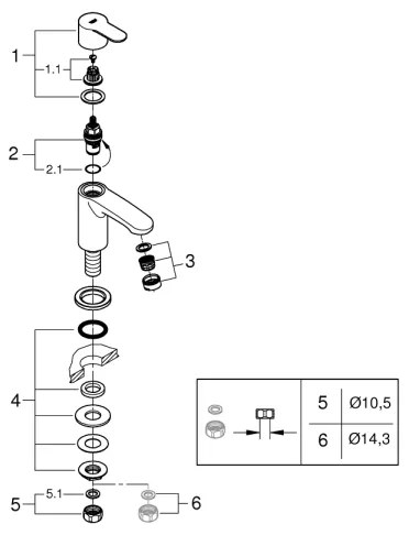 GROHE 23039002 - Miscelatore monocomando per lavabo EUROSTYLE COSMOPOLITAN taglia XS cromato