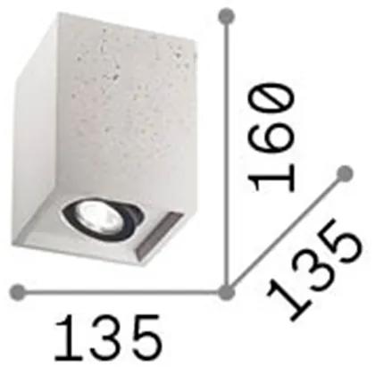 Plafoniera Moderna Square Oak Cemento - Gesso Grigio 1 Luce Gu10