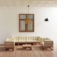 Set Divani da Giardino 9 pz con Cuscini Legno Massello di Pinocod mxl 118218