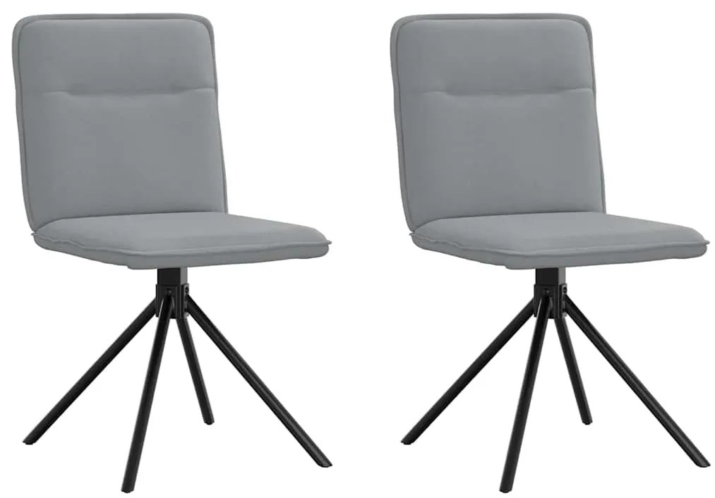 Sedie Da Pranzo 2 Pz Grigio Chiaro İn Tessuto /