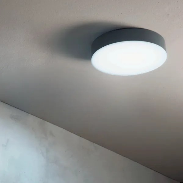 Plafoniera LED per esterni NILO in Abs Antracite D32 cm