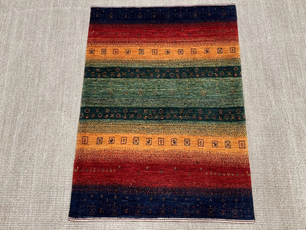 Loribaft Tappeto persiano 110 x 80 Verde (Iran) Annodato A Mano